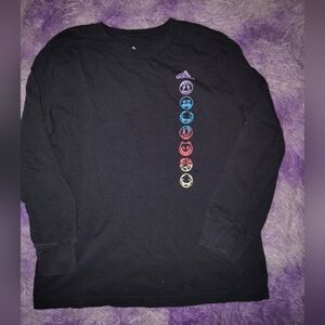 Adidas Black Tee with Multicolor Graphic